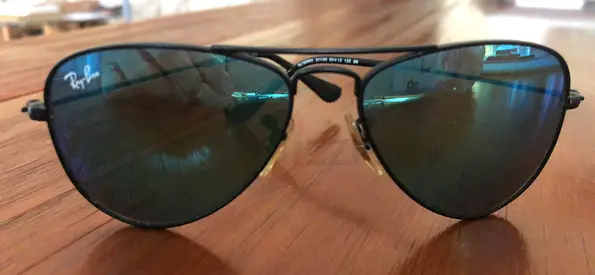 Ray-Ban Aviator Sunglasses - Green Lenses, Used