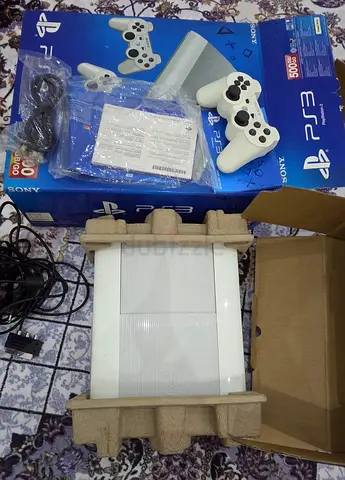 White Sony PlayStation 3 Slim with 2 Controllers and Accessories open box original