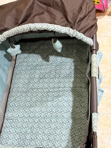 Baby Bassinet / Cradle with Canopy and Mobile – Good Condition