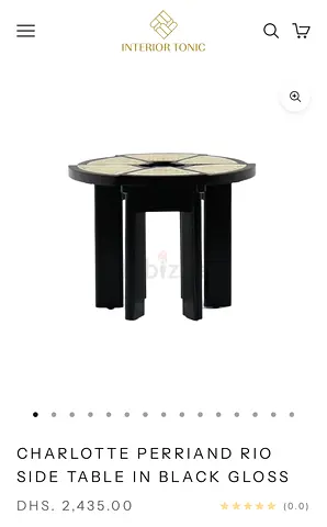 Charlotte Perriand Rio Round Side Table - Black Gloss