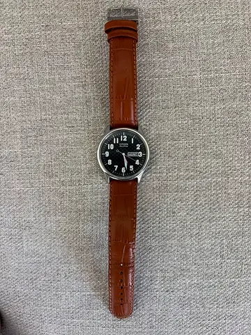 Citizen Ecodrive Mens Watch with Brown Leather Strap - Good Working Condition