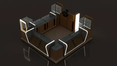 Modern Luxury Mall Kiosk Design