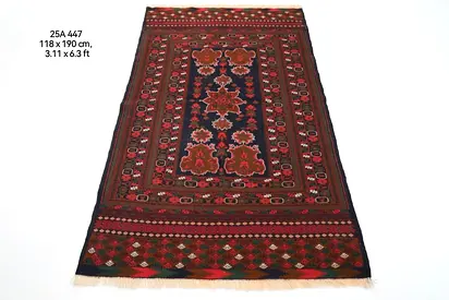 Tribal Area kilim Hand knotted Traditional afghan carpet Rug - 118 x 190 cm (3.11 x 6.3 ft)