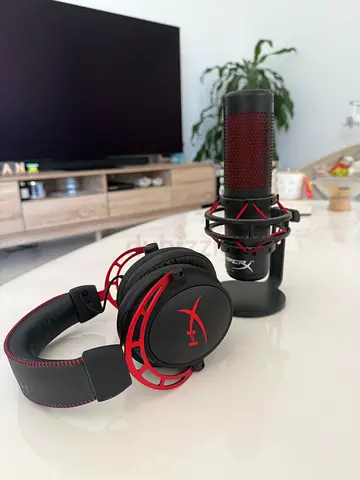 HyperX Cloud II-style Gaming Headset + Condenser Microphone (Red/Black) - unused