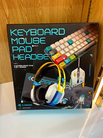 Keyboard mouse pad headset 4in1 bundle