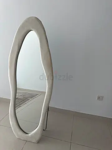 Full-Length Freeform Floor Mirror with Curved Frame