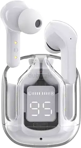 Pair of True Wireless Bluetooth Earbuds with LED Charging Case (White) - Good Condition
