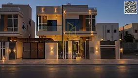 Luxury villa with a royal design in Al Rawda 2, high-end finishes, price includes electricity, water