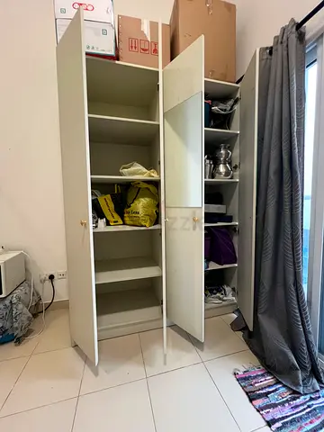 White 4-Door Wardrobe / Storage Cabinet - Good Condition