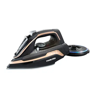 Nikai,NSI456C1 SteamIron,Cordless,VerticalSteam,AntiDrip,NonStick,2600W,1YearWarranty,FreeDelivery