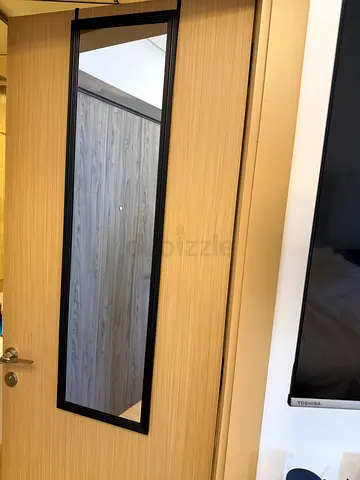 Door rectangular mirror with black frame