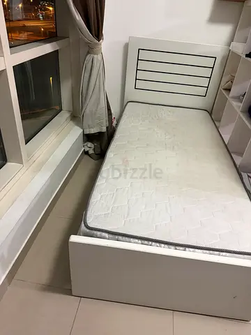 Single bed frame with mattress — good condition