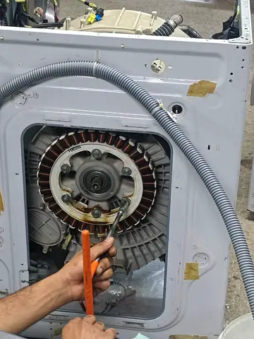 Washing machine drum motor assembly - removed for repair (spare parts/repair project)
