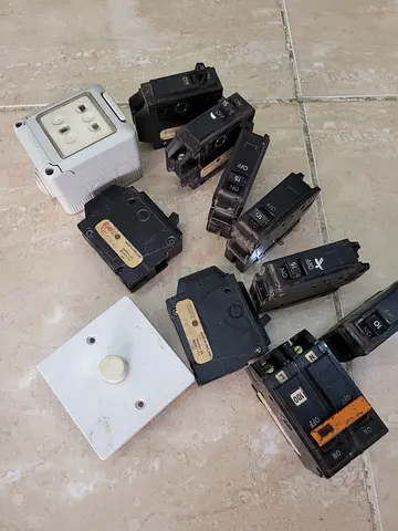 Used Circuit Breakers, Switches and Wall Socket - Assorted Electrical Parts