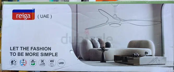 Reiga Modern 52 Ceiling Fan with LED Light (White) - Brand New,