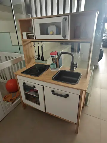 Wooden Play Kitchen with Accessories - Good Condition