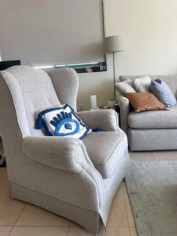 The One - Light grey wingback armchair - comfortable single chair