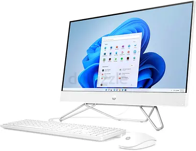 HP 24-cb1008ne All-in-One Desktop with Keyboard  Mouse (White) - Slim Design