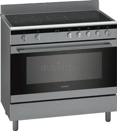 Siemens Stainless Steel Electric Range with Ceramic Hob - Freestanding Oven Siemens HK9K9V850M