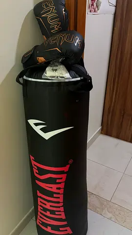 Everlast punching bag + Venum boxing gloves set. Punch bag never used gloves in very good condition