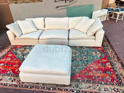 Modular marina home luscious feather filled sofa with footstool