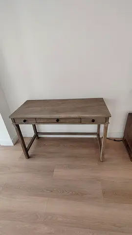 Solid Wood Writing Desk with Single Drawer - Light Oak Finish