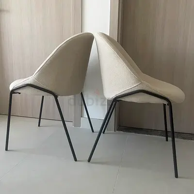 2 Cream Dining Chairs – Moving Sale