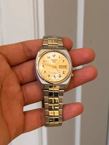 Seiko 5 Automatic watch Arabic Dial Champagne color