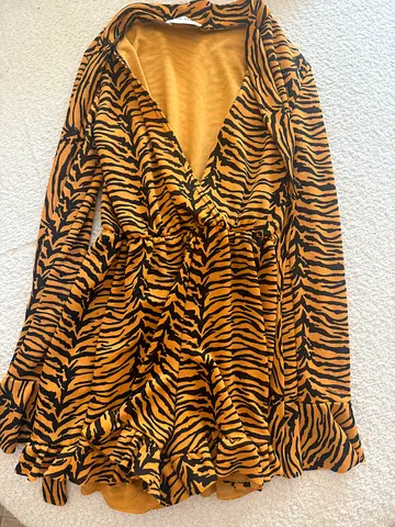 Brown  Black Tiger Print Womens Playsuit