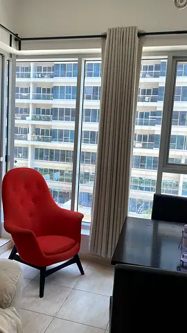 Comfortable Red Accent Armchair — Good Condition