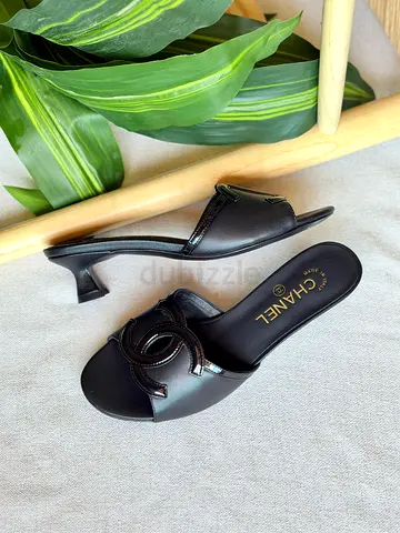Chanel Gently used black Chanel-style slip-on heels, size 36 to 42 available