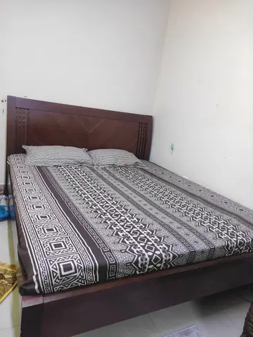 Solid Wood King Bed with Headboard - Dark Finish