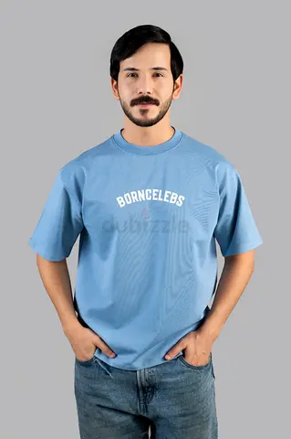 Light Blue Borncelebs Casual Mens T-Shirt - Brand New Packet