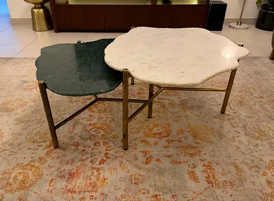 Coffee Table Marble White / Green