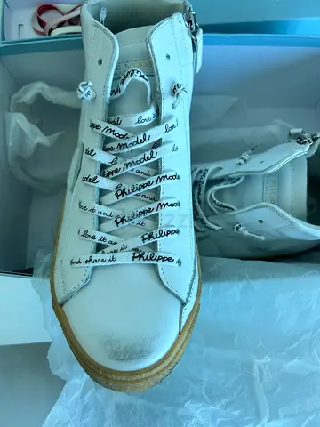 Phillipe Model Paris - Designer white high-top sneakers - Size 38 (Never Worn)