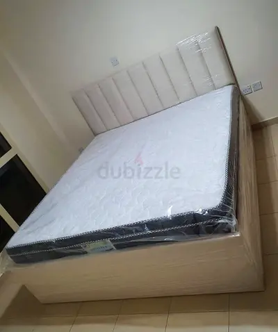 Brend New fabric wooden King size 180x200 Bed with Madical Matress Available