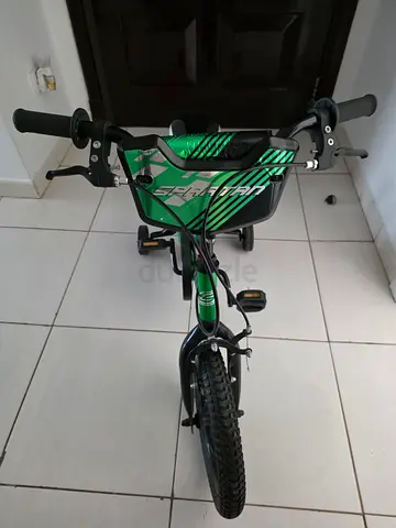 Kids 14-inch Green Bicycle with Training Wheels
