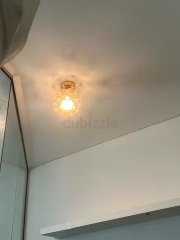 Decorative ceiling/wall light fixture with glass shade