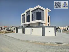 High-end finishing villa for sale in Ajman, corner location / Prime location / Freehold ownership wi