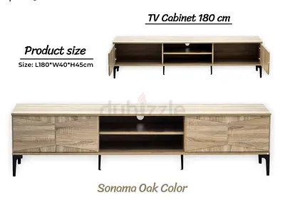 Sonoma Oak 180cm TV Cabinet / Media Unit - brand new