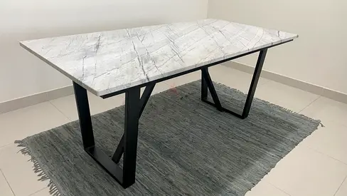 Marble Stone Table White - 180cm x 90cm
