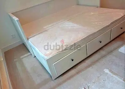 IKEA Hamnes day bed with 3 big storage drawers underneath and with 2 IKEA mattresses is availabl