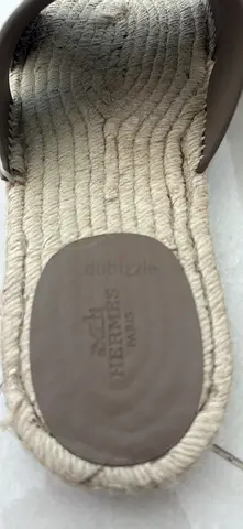 Hermès beige leather espadrille sandal - new