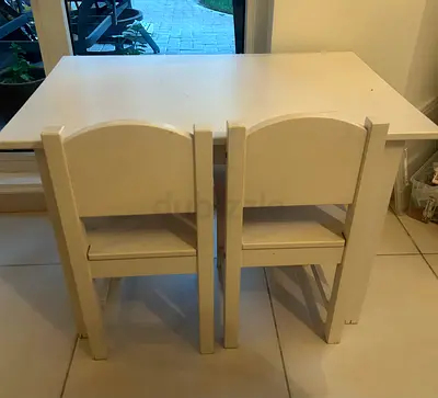 IKEA kids wooden table and chairs (Sundvik)