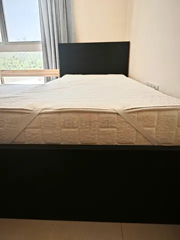 90x120 size black bed frame with mattress (good condition)