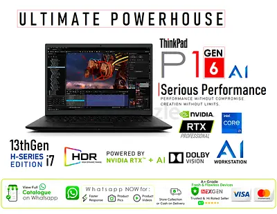 ● THINKPAD P1 GEN6 ● AI RTX - 13thGen i7 13800H - Brand New Condition xps zbook precision p16 More..