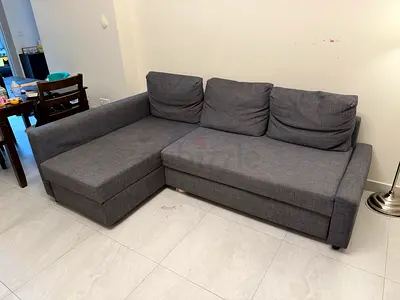 Grey L-shaped 3-seater Sofa with Chaise (Good Condition)