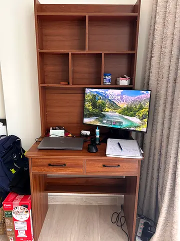 Wooden Study Desk with Hutch - Good Condition