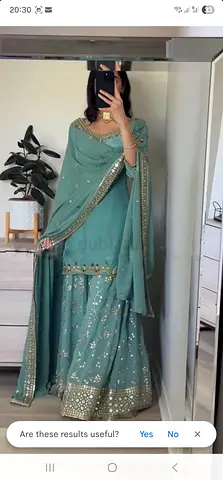 Seafoam Green Lehenga with Gold Embroidery - Size Approx M-L