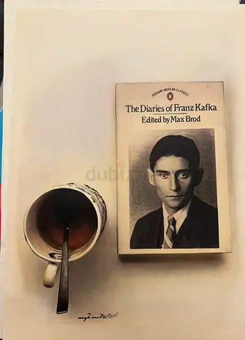 Art, handmade painting realism The Franz Kafka 29.7x42 cm